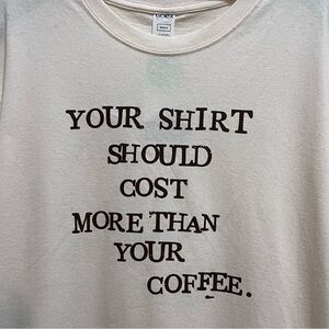 GOEX Unisex Coffee Tee Shirt - Medium - Organic Cotton Upcycled cotton